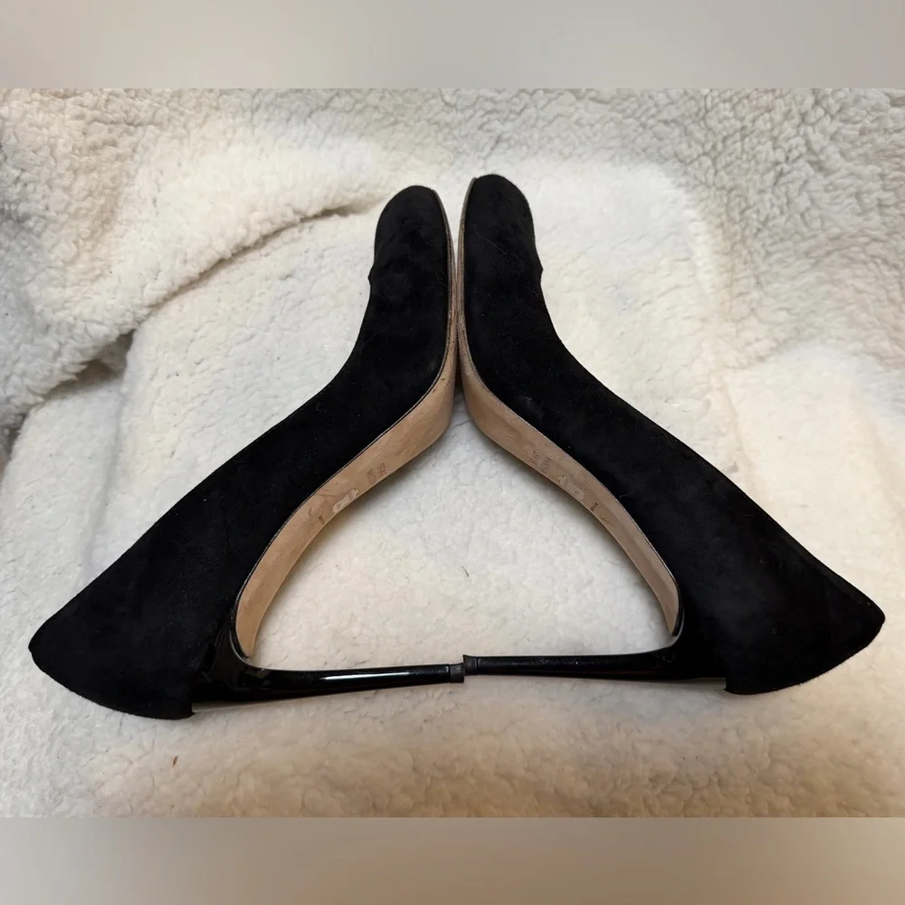 Stuart Weitzman Black Suede Women’s Round Toe Pumps Stiletto Heels Size 8.5M